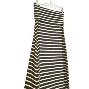 ana A New Approach Strapless Black & White Striped Long Dress Size XS Stretch